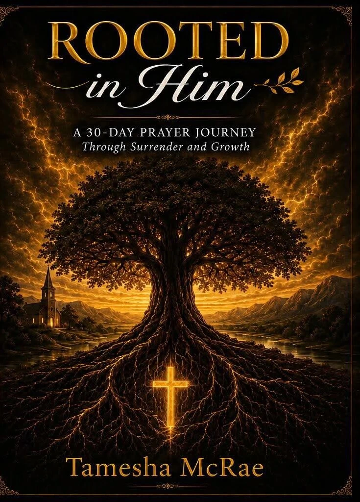 Rooted in Him by Tamesha McRae book cover